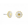 Lauren G. Adams Open Arms Stud Earrings (Gold/White)